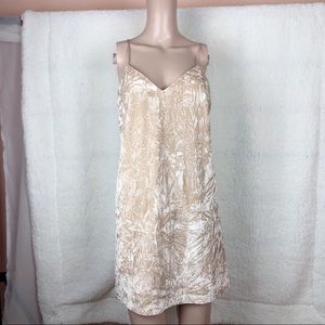 Kensie Cream Velvet Spaghetti Strap Dress